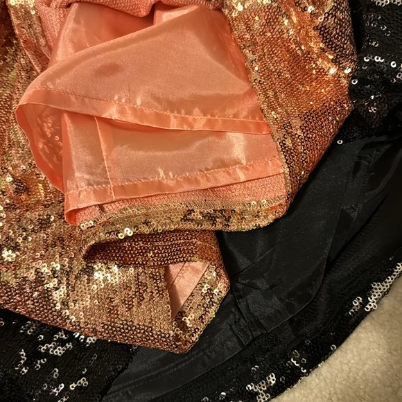 Forever 21 mini skirt sequins sparkling party Pink Rose Gold Black *2 pieces* M - Picture 4 of 4